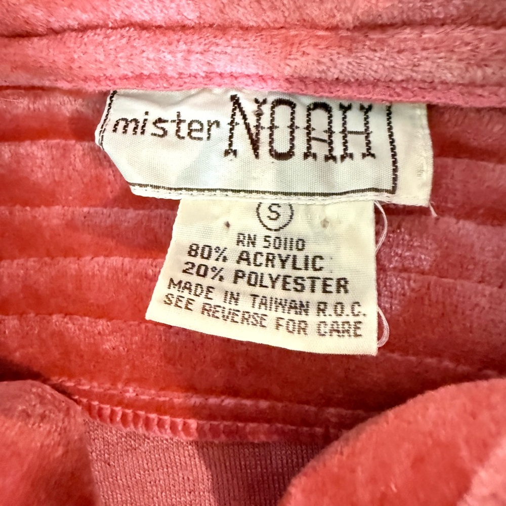 Vintage Mister Noah Pink Velour Pullover with Collar Size Small Coquette - Picture 4 of 10